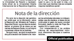 La nota de Granma